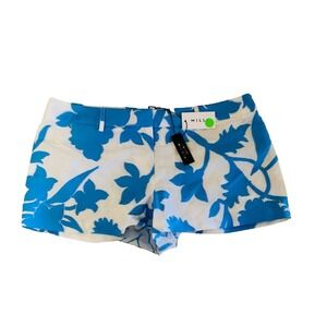 Milly Womens Dressy Shorts Dickies Floral-Print SZ 8  Cady shorts Blue white- G